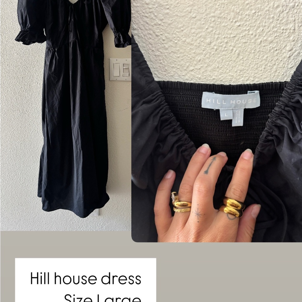 Hill House Elegant Black Long Sleeve Dress
